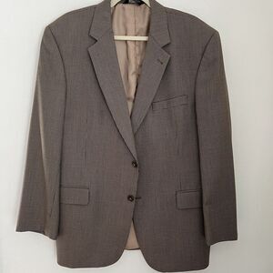 jos a bank‎ Tan Houndstooth Sport Coat Blazer 46 Quality Wool
